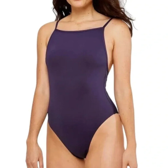 NWT Andie Swim Long Torso Navy Blue Paloma One Piece High Neck Size XL Tall - Picture 1 of 4